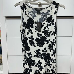 WHITE HOUSE BLACK MARKET FLORAL SWEATER TANK